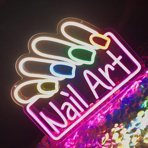 Nail Art Letreros Neon LED indoor hanging ambient light shop <b>sign</b> wall decoration light entrance indicator light luminous <b>sign</b> - Product Image 5