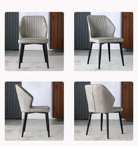 Chaise de salle à manger en cuir PU noir, luxe, moderne, hôtel, Restaurant, en <span class=keywords><strong>velours</strong></span> scandinave, avec pied en métal - Product Image 5