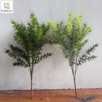 Ranting Pinus Merkusii Hijau Plastik Lunak Buatan Berkualitas Tinggi 60CM 13 Cabang Buatan Tangan untuk Dekorasi Pernikahan Natal Rumah