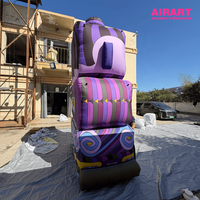 Statue de Bouddha gonflable géante personnalisée de 4 m, motif ethnique violet, figurine de méditation pour la décoration d'événements et de festivals