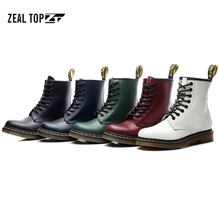 Новые модные удобные красочные теплые зимние женские Ботинки martin кожаные женские ботинки