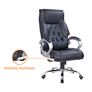 Cadeira giratória personalizada do boss, cadeira executiva da cadeira do escritório do couro preto com rodas do <span class=keywords><strong>caster</strong></span> - Product Image 3