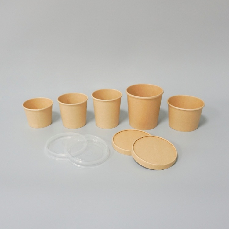 Eco-friendly Disposable Paper Bowls Cups Plates Trays with Lids for Food Packing-Salad Noodles Soup Rice on Sale