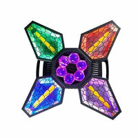 Luz de Escenario de Alta Luminosidad con Diseño de Panal de Abeja de 4 Hojas, RGB, Giratoria, Estroboscópica, Multihaz, para Bares, Salones, Clubes, Salas de Fiesta