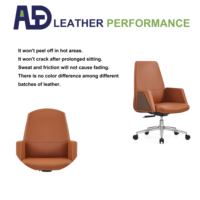 Chaise de bureau de direction moderne de luxe à dossier haut en cuir PU, ergonomique, pivotante, avec base chromée et roulettes, pour bureau commercial, maison ou chambre