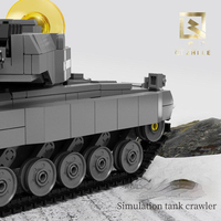 QIZHILE – blocs de construction en plastique pour jouets de construction, assemblage de 101100, léopard 2A7, réservoir de cheval de glace et de neige, modèle militaire