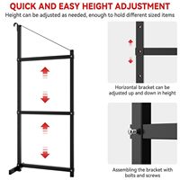 Supports d'étagères pour conteneurs maritimes, kit de rangement en acier réglable à 3 niveaux, organisateur mural pour garage, abri, supports