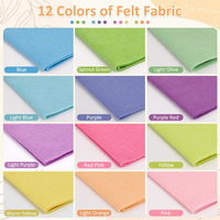 Feuille de tissu en feutre doux 8 "x 35" 12 couleurs assorties de la série Macarone pour bricolage artisanat couture carrés Patchwork non tissé