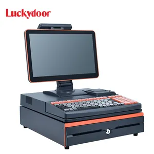 Luckydoor S6 hepsi bir arada 15.6 inç yazarkasa POS makinesi gıda ve içecek/süpermarket/eczane/perakende