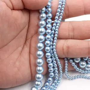 beading supplies 3mm 4mm 6mm 8mm light blue 302 crystal pearl glass pearl beads for sewing
