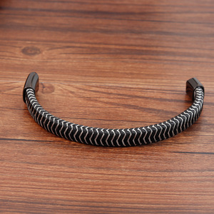 ALIN Cổ Điển Thép Không Gỉ Chính Hãng Da Người Đàn Ông Của Vòng Đeo Tay Handmade Bện Vòng Đeo Tay Pulseras Hombre Đồ Trang Sức - Product Image 3