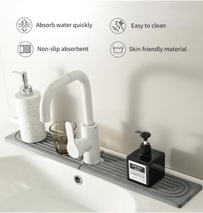 Tapis absorbant pour robinet fabriqué à la machine, écologique, pour salle de bain et cuisine, séchage rapide, empêche l'accumulation d'humidité, pierre de diatomite - Product Image 3