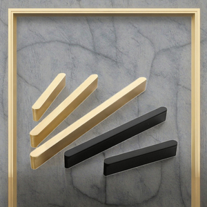 Gagang Kabinet Panjang dari Aluminium Alloy, Modern Hitam Emas, Gagang Pintu Lemari, Gagang Laci Ekstensi - Product Image 2