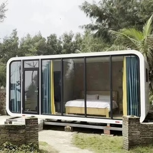 Structure en acier Maison préfabriquée Capsule préfabriquée Chambre d'hôtel Couchage pomme Pod Cabine avec chambre - Product Image 1