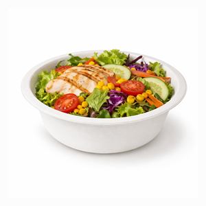 Piatto rotondo ecologico biodegradabile in bagassa (190 mm x H 40 mm) in polpa di canna da zucchero, usa e getta - Product Image 2