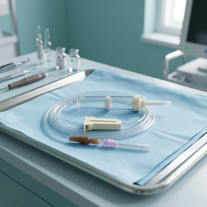 Kit d'administration sanguine jetable avec pince à rouleau pour transfusion sanguine sécurisée et applications d'infusion clinique - Product Image 1