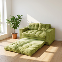 Canapé modulaire convertible moderne deux places confortable et extensible, pouf avec rembourrage en mousse compressée sous vide pour salon et hôtel