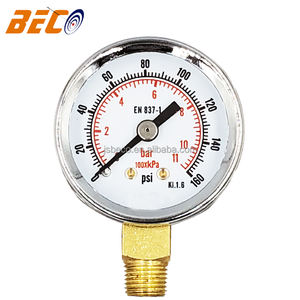 하이 퀄리티 40mm 압력 게이지 1.5 인치 물 펌프 용 내구성 7bar 바닥 마운트 압력계 - Product Image 3