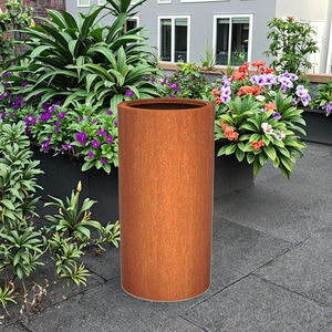 Pots de plantes ronds <span class=keywords><strong>en</strong></span> acier corten Grands jardinières de jardin <span class=keywords><strong>en</strong></span> métal rustique Pots de fleurs ronds d'extérieur Jardinières d'arbres <span class=keywords><strong>en</strong></span> acier corten - Product Image 5