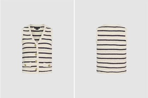 Gilet Cardigan Casual Casual da donna con chiusura a bottone monopetto a strisce sottili primavera - Product Image 2