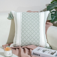 Housse de coussin de jet de diamant nordique grandes taies d'oreiller Jacquard housse de taie d'oreiller avec glands
