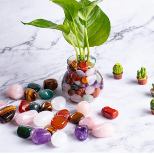 2-3cm Rose Quartz Reiki chữa bệnh Kit Đánh bóng pha lê giảm đá với 7 Chakra sỏi mẫu - Product Image 3