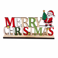 Décorations de Noël en bois personnalisées, luge en bois et figurines de dessin animé, articles de décoration de bureau, ambiance festive transfrontalière