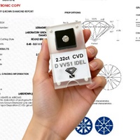 Diamante Suelto Cultivado en Laboratorio con Corte Brillante Redondo de 2CT, Certificado por IGI, Color E/F, Claridad VS-VVS, Corte EX, Diamante CVD para Joyería Personalizada LIMO