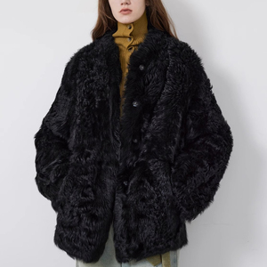 Fournisseur d'usine, <span class=keywords><strong>manteau</strong></span> d'hiver en fourrure naturelle mi-bouclée, tissu en peau de mouton, vêtements de rue décontractés, <span class=keywords><strong>manteau</strong></span> d'hiver chaud pour femmes - Product Image 1