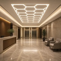 Plafonnier LED hexagonal modulaire, luminaire en nid d'abeille, dimmable, personnalisable, éclairage intérieur commercial