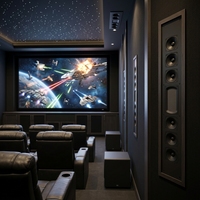 Solution de système de cinéma incluant des enceintes / amplificateurs de puissance / caissons de basses. Personnalisation de Cinéma Haut de Gamme Professionnelle.