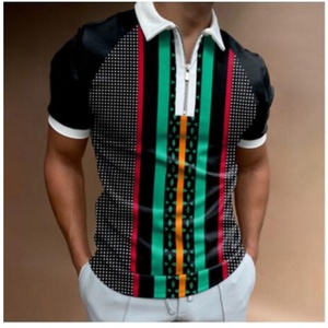 Polo Clásico de Manga Corta con Cuello de Doble Punta para Hombre, Camiseta de Golf de Secado Rápido con Cierre - Product Image 1