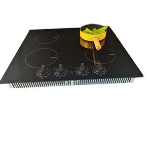 4 Zones Built in Induction Hob 7600W Black Glass Three Burner Induction Cooker with Touch or <b>Knob</b> Control - Product Image 1