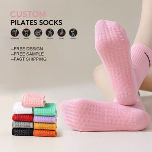 ถุงเท้าพิลาทิสขายดี ปักโลโก้ได้ตามต้องการ ยืดหยุ่นสูง กันลื่น ขอบยางย่น ถุงเท้าโยคะ พิลาทิส เต้นรำ สำหรับผู้หญิง - Product Image 1