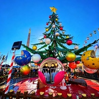 Manège de Noël Rotatif pour Parc d'Attractions, Carrousel de Noël Extérieur, Attractions de Fête pour Carnaval et Événements Festifs à Vendre