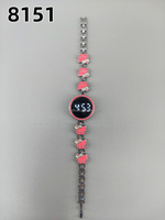 Jam Tangan Wanita LED Fashion 8151 Terlaris, Tali Logam Magnetik, Layar Bulat, Desain Eksklusif, Jam Digital