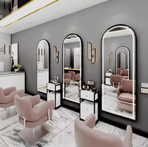 Miroir de salon LED moderne de luxe 2025, prix de gros, mobilier de salon de coiffure avec éclairage, miroir simple face - Product Image 3