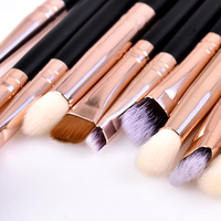 Ensemble de 20 pinceaux de maquillage pour les yeux noirs avec logo personnalisé Vliya, ensemble d'outils cosmétiques pour les lèvres, outils de maquillage de luxe