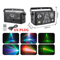 Projecteur de scène DJ YSH Disco 5-en-1 LED/Laser/Gobo avec contrôle DMX/Télécommande/Activé par le son, effets stroboscopiques RGBW Bee-Eye pour mariages et bars