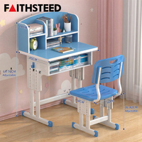 Ensemble de chaise et bureau d'apprentissage pour enfants avec étagère, couleur personnalisée, hauteur réglable, meubles pour la maison et l'école