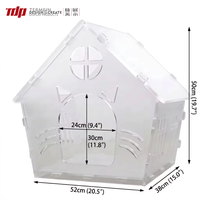 TERMEIN Luxe 50cm de hauteur, style villa, mobilier moderne en kit, cage à chat en acrylique, maison pour animaux de compagnie pour intérieur