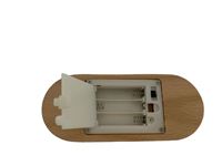 Veilleuse 3D en bois de hêtre, 1 LED blanc chaud, interrupteur à pression, CRI 60, alimentation USB, 3W, certifiée CE/RoHS, garantie 1 an