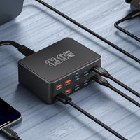 Chargeur USB Type-C multi-ports 330W en nitrure de gallium 20V5A pour téléphone portable, tablette, ordinateur portable, écouteurs, charge rapide intelligente universelle pour ordinateur de bureau