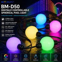 Akıllı LED Piksel Top Lambası 50mm RGB Programlanabilir Küre Lamba IP67 Dış Mekan Renkli Noel Lambası Noel Süsü