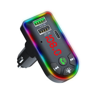 Transmisor FM Justlink BT 5.0, Cargador de Coche con 3 Puertos PD USB C 3.1A de Carga Rápida, Reproductor MP3, Kit de Llamadas Manos Libres con LED de 7 Colores - Product Image 1