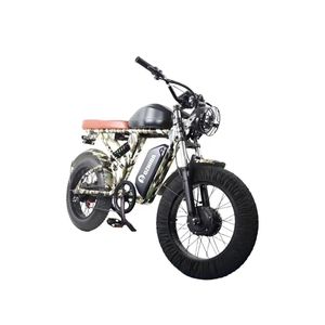 Pneus 20*4 pouces, batterie lithium 48V20ah, moteur sans balais 7 vitesses, double frein à disque hydraulique, double suspension, vélo électrique de montagne pour la neige - Product Image 3