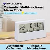 Réveil électronique créatif personnalisé, station météo, calendrier perpétuel, thermomètre, écran LCD, design transparent, parfait