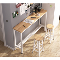 Nouvelle conception, table de bar longue en métal de style industriel vintage pour restaurant, cuisine, chaises et tables de bar à café en bois