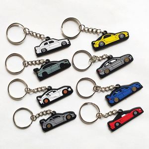 Custom Promotion 2D Cartoon Keychain Different Car Shaped Epoxy with Silicone Soft PVC Cute Different Car Shaped Pvc Keychain - Product Image 1