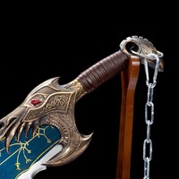 God of War 5 Neue Chaos-Klinge Metall Kratos Doppelklinge Kupfer-Stahl Cosplay-Artikel Ungeschliffene Hochwertige Handwerkskunst Geschenk-Figur Sammlerstück